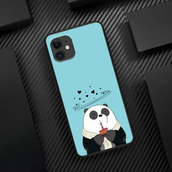 Animacinių filmų Mes ant Pliko Ledo Panda Bear Telefono dėklas, Skirtas Iphone 5 5S SE 2020 6 6S 7 8 Plius 11 12 X Mini XS XR Pro Max black Funda Tapyba