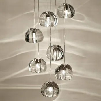 Crystal Ball Chandlier apšvietimo Šiuolaikinio Gyvenimo kambario Kabo Lempa Virtuvės Aišku, Cristal Chandlier Fojė LED vidinis Apšvietimas WF