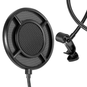 Dual Layer Metalo Grotelės Mikrofono Filtras Anti-Spray Ju Gyvai Dainuoti Įrašymas