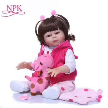 NPK Nekilnojamojo 48CM viso Kūno Silikono Mergina Atgimsta Kūdikių Lėlės Gyvas Naujagimis Princesė Bebe Mergina Lėlės, Žaislai vaikystės draugas Vaikams