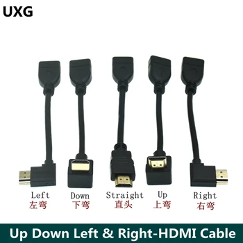0,1 M 10CM Up & Down ir Dešinėje & Kairysis Kampas HDMI 1.4 tipo Vyrų ir Moterų 1.4 v Išplėtimo jungties, adapteris, laidas hdmi v1.4 Kampu