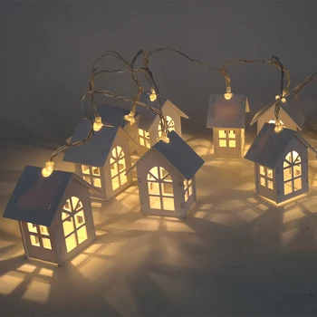 1,5 M 10vnt LED Christmas Tree House Stiliaus Fėja Šviesos diodų (Led) Styginių Vestuvių Gimdymo Girliandą naujieji Metai, Kalėdiniai Papuošalai, Namų