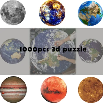 1000pcs/DAUG Sukrėstas, 3D Žemės Žvaigždėto Dangaus Įspūdį Išskleidimo Žaislai Suaugusiųjų Švietimo Žaislai, Dėlionės