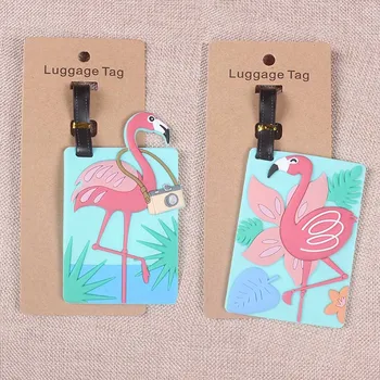 14 Stilius Kelionės Reikmenys, Bagažo Žymeklis Kūrybos Flamingo Lagaminą Mados Stilius Silicio Nešiojamų Kelionių Etiketės ID Sprę Turėtojas