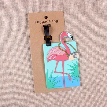 14 Stilius Kelionės Reikmenys, Bagažo Žymeklis Kūrybos Flamingo Lagaminą Mados Stilius Silicio Nešiojamų Kelionių Etiketės ID Sprę Turėtojas