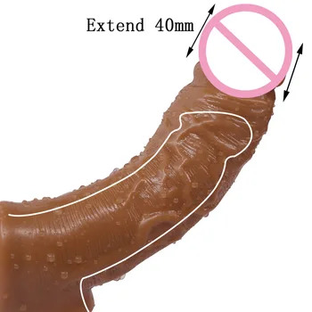 16CM Penis Extender Rankovės Daugkartinio naudojimo Prezervatyvai Dvigubai Skverbtis Užraktas Spermos Sekso žaisliukai Vyrams Sekso Produktai Intymių Prekių