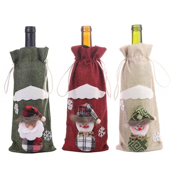 19 metų Haobei naują Kalėdų dekoracijos Kalėdų butelis nustatyti vyno, šampano butelį, maišelį lentelė suknelė