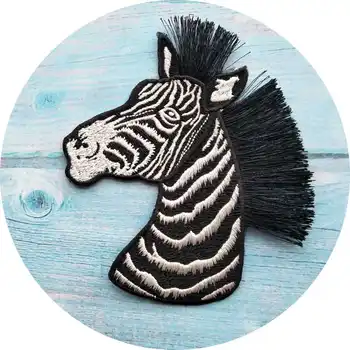 1pc Zebra Siuvinėtos Aplikacijos Siūti Arklių Lopai Drabužių Maišą Gyvūnų Lipduką 