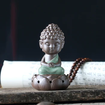 1pcs Mažasis Buda Smilkalų Degiklis Keramikos Zen Ganeša Censer Stick Smilkalų Laikiklis Keramikos Difuzorius Bakhoor Porte d ' Encens 60KOB06