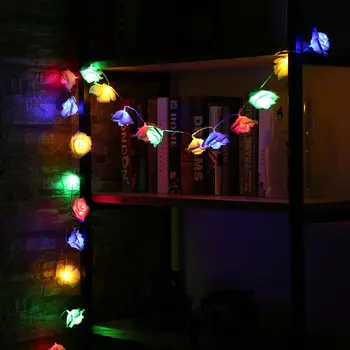 2. 20LEDs Baltosios Rožės Žiedų LED String Žibintai Spalvingas Vestuvių papuošalai Kalėdų String Pasakų Žibintas su baterijomis
