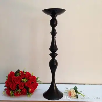 2017 naujas elegantiškas Aukščio metalo spalva juoda gėlė stovi gėlių vaza žvakių laikiklis, Vestuvių stalo puošmena apdaila