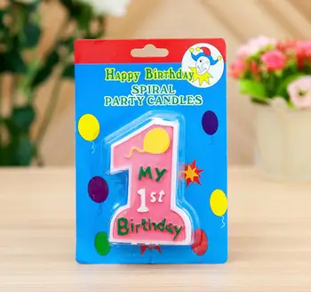 2019 1PC Nemokamas pristatymas Naują stilių Mielas Vaikams pirmojo Gimtadienio Žvakės 1-asis gimtadienis cupcake žvakių gimtadienio žvakės