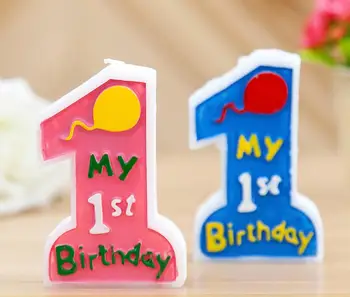 2019 1PC Nemokamas pristatymas Naują stilių Mielas Vaikams pirmojo Gimtadienio Žvakės 1-asis gimtadienis cupcake žvakių gimtadienio žvakės