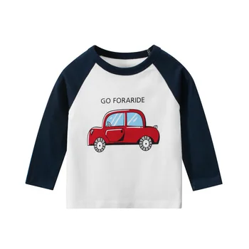 2020 m. 2-9Year Animacinių filmų Plokštumos Bamblys Berniukai Long Sleeve T Shirts Rudenį Paauglių Vaikų Marškinėliai Garlaivis Modelis Kūdikių Vaikai Viršų