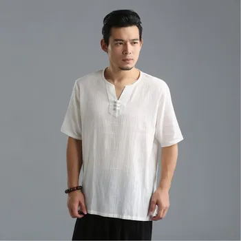 2020 m. naujas stiliaus vyriški V apykaklės trumpas rankovės atsitiktinis Vyrų T-Shirt plius dydis medvilnės skalbiniai Mens Marškinėliai, M-6XL