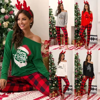 2020 m. Rudenį Kalėdų Moterų Rinkiniai Ištaigingas Dėvėti Negabaritinių Kalėdos 2 Gabalas Lounge Nustatyti Moterų Kostiumai Dviejų dalių Komplektus Ponios 4XL 5XL