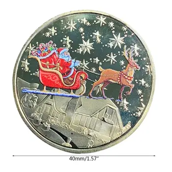 2020 Spalva Kalėdų Santa Claus Progines Monetas, Suvenyrų Kolekcines, Meno Naujas