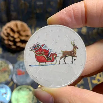 2020 Spalva Kalėdų Santa Claus Progines Monetas, Suvenyrų Kolekcines, Meno Naujas