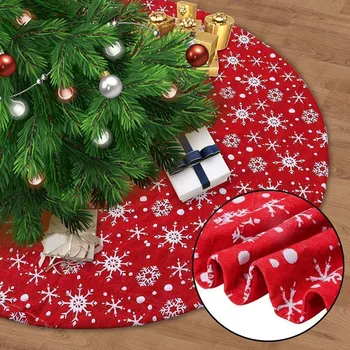2021 48 Colių Raudona Kalėdų Eglutė Sijonas su Snaigės, Tradicinės Kalėdų Eglutės Mat Dviguba Sluoksniai, skirti Kalėdos Šalis Apdaila