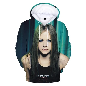 2021 Amerikiečių Dainininkas Muzikos Žvaigždė Avril Lavigne 3D Atspausdintas Vyrų Hoodie Moterų Mados Palaidinukė Kietas Megztinis ilgomis Rankovėmis Hoodies