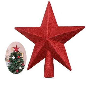 20cm Žvaigždė Kalėdų Eglutė Topper Blizgučiai Kalėdų Medžio Apdaila Šalies Namų Dekoravimo Kalėdų Eglutė Viršuje Penkerių-Pažymėjo Žvaigždutė