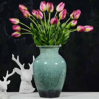 20pcs 20cm Dekoro Žalias Dirbtinis Tulpių Lapų, Gėlių, Vestuvių Namų Puošybai Lapai 