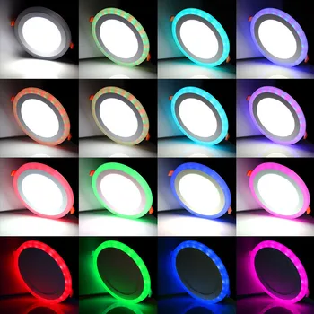 20X 6W 9W 18W 24W LED RGB Paslėpti Lubų plokštės, šviesos DownLight Lempos Šviestuvai AC 100-265V nuotolinio tiesiog naudojama balta+rgb