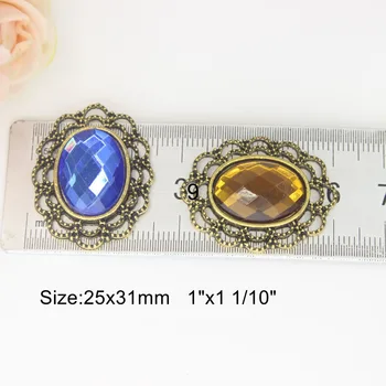 25x31mm Ovalo formos Akrilo deimantų brangakmenių mygtukus, skirtus drabužius, 