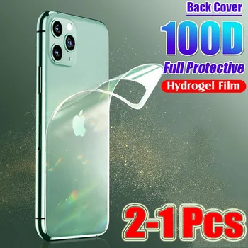 2vnt Atgal Screen Protector Ne Stiklo iPhone 7 8 Plius 11 Pro XR X XS Max Apsaugos Hidrogelio Filmas 