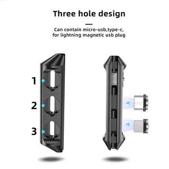 3 1. Magnetinio Kabelio Kištukai Atveju, Micro USB C Tipo Nešiojamų Saugojimo Dėžutė Magnetas Plug Atveju Jungtis Galvos Patarimai Bakas