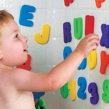 36pcs Vaikams mokomieji Žaislai Plūduriuoja Multi-spalvos Putų Raidžių Num Žaislai, Kūdikių Vonios Žaislas M09