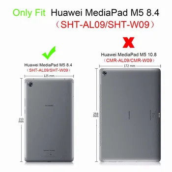 3D Gražus Spausdinimo PU Odos Atveju Huawei MediaPad M5 8.4 colių SHT-W09 SHT-AL09 Stovėti padengti M5 8.4 atveju +FilmGift