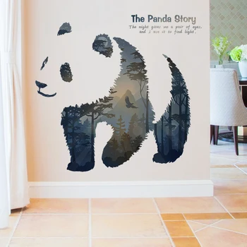 3D Kūrybos Sienų Lipdukai Bendrabutyje Kambarys Apdailos Panda Plakato Foną Lipni, Miegamasis Gyvūnų Baldai Decal
