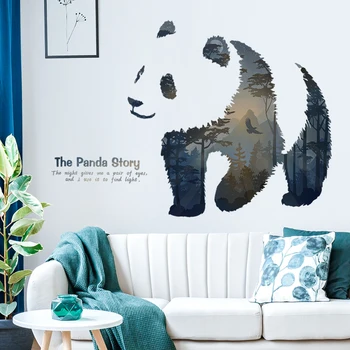3D Kūrybos Sienų Lipdukai Bendrabutyje Kambarys Apdailos Panda Plakato Foną Lipni, Miegamasis Gyvūnų Baldai Decal