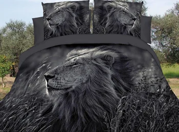 3D Patalyne, Vilkas, Liūtas, Leopardas Katė, Šuo 4pcs Patalynės Komplektai Karalienė Reaktyvusis Spausdinti