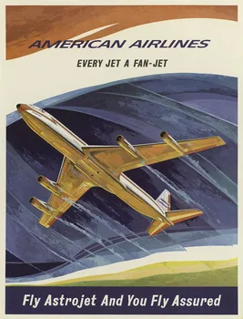 400X300MM Amerikos-Airlines-Kas-Jet-A-Ventiliatorius-Jet-Hanke-1964 jumbo šaldytuvas magnetas MIŠKOTVARKOS-0100