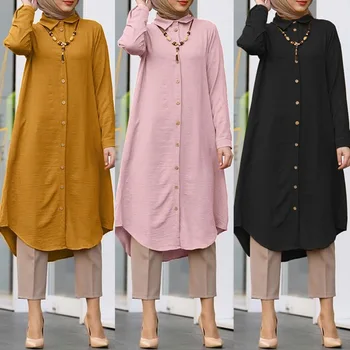 4XL Plius Dydžio Marškinėliai, Suknelės Moterims, Visas Rankovės Ruožtu Apykaklės Rožinė Palaidinė, Suknelė Pavasarį Naujas Elegantiškas Musulmonų Mados Office Lady Suknelė