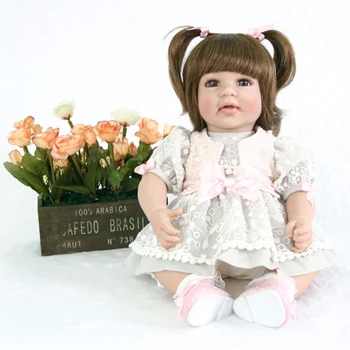 50cm Bebe Reborn Lėles Tikroviška burna Mergina 3/4 Silikono Reborn baby Doll 2019 Berniukas, mergaitė, Naujai Atgimę žaislai Kūdikiams naują dovanų