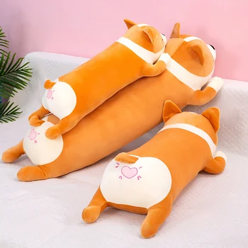 60-120cm Mielas Shiba Inu Šuo Pliušiniai Žaislai Įdaryti Ilgai Gyvūnų Miego Draugu Pagalvę Lėlės 