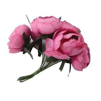 6pcs/Set Dirbtinio Šilko Mini Rožės Pumpuras Vestuvių Scena Išdėstymas Gėlių Sienos Gamybos Rėmimas Medžiaga, Riešo Gėlių Gamyba