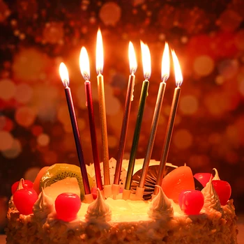 6PCS/Set Kelių Spalvų Ilgai Pieštuku Žvakės Cupcake Ornamentu Saugaus Liepsna Gimtadienio Tortas Topper Vaškas Vestuvių Namų Dekoro Šalies Prekių