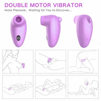 7 Stebėjimo Čiulpti Dildo Vibratorius G Spot-Klitorio Stimuliatorius Vibratorius Dvigubas Baigėsi Vibratorių Sekso Žaislas, Skirtas Lesbietės Suaugusiųjų