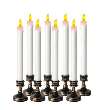 8PCS Led Flameless Langų Apdailos Mirgėjimas baterijomis, Dramblio kaulo, LED Žvakės, Stalo Žvakės Kalėdų Briedžių Šalies Valentino