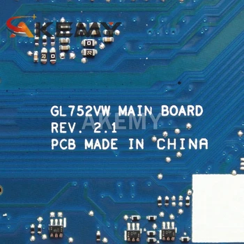 90NB0BX0-R00010 GL752VW mainboard ASUS ROG FX71PRO ZX70V GL752VL GL752V Nešiojamojo kompiuterio pagrindinę plokštę su I7-6700HQ GTX965M 4GB