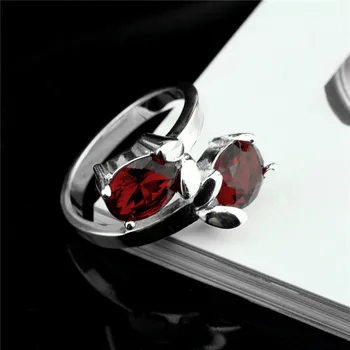 925 sterlingas sidabro žiedas raudonos perlas žiedlapis moterų žiedas populiarus korėjos versija kristalų paprastas žiedas moteris žiedas