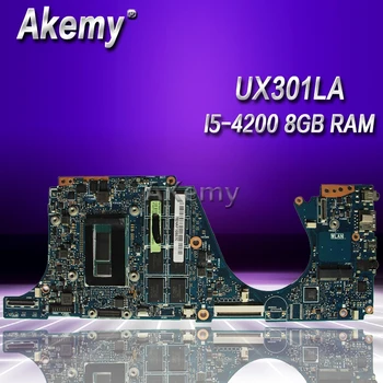 Akemy UX301LA Nešiojamojo kompiuterio motininė plokštė, Skirta Asus UX301LA UX301LAA UX301L UX301 Bandymo originalus mainboard I5-4200 8GB RAM