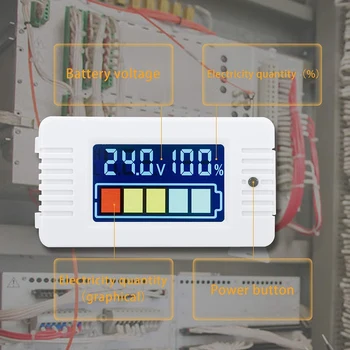 Akumuliatoriaus Testeris Visų Baterijų, 0-100V Mini Battery Monitor Universalus Voltmeter Baterija voltmetras