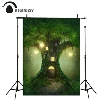 Allenjoy sluoksnių fotostudija Vedlys medžio namas žalia šviesa natūrali miško fone naujas originalaus dizaino fantazijos rekvizitai
