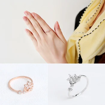 Anel aneis feminino moterų žiedai anillos de plata 925 de ley ringen bague joyas mujer bižuterijos, sidabro 925 gėlės žiedas daug