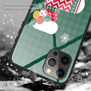 Animacinių filmų kalėdų Eglutė Kalėdų Grūdintas Stiklas Telefono dėklas Skirtas iPhone 12 SE2020 12 11 Pro XS Max XR X 7 8 Plius 11 12 Coque 